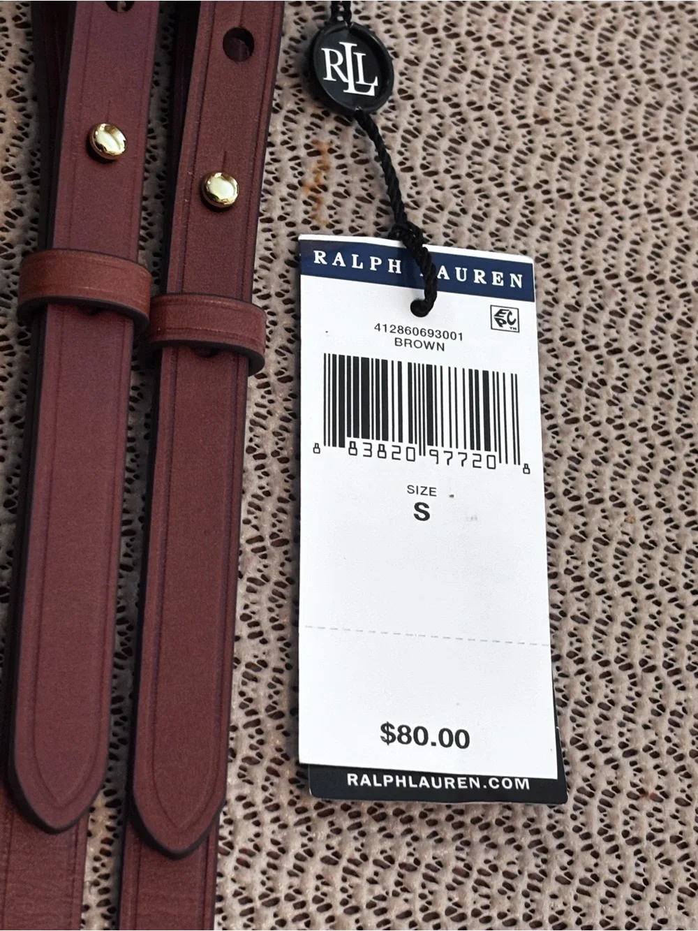 Lauren Ralph Lauren Tri-Strap Leather Belt Women’s Brown Size Small